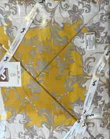 Gray/yellow handcrafted double bed sheets casarredo