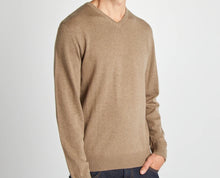 Maglione coveri tortora scollo a V